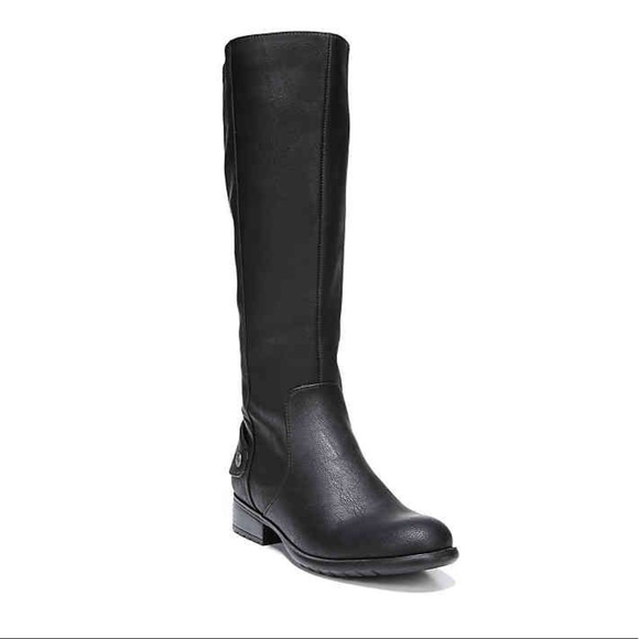 Charcoal Wide Calf Knee High Riding Flat Boots - Picture 3 of 4